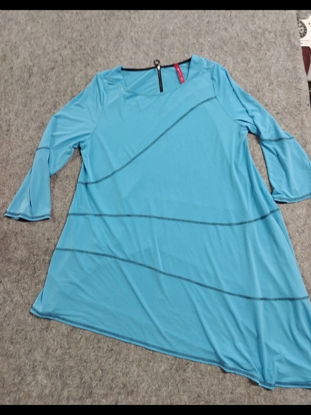 IC by Connie K Top Women's XL Blue Asymmetrical Pulllover MADE IN USA